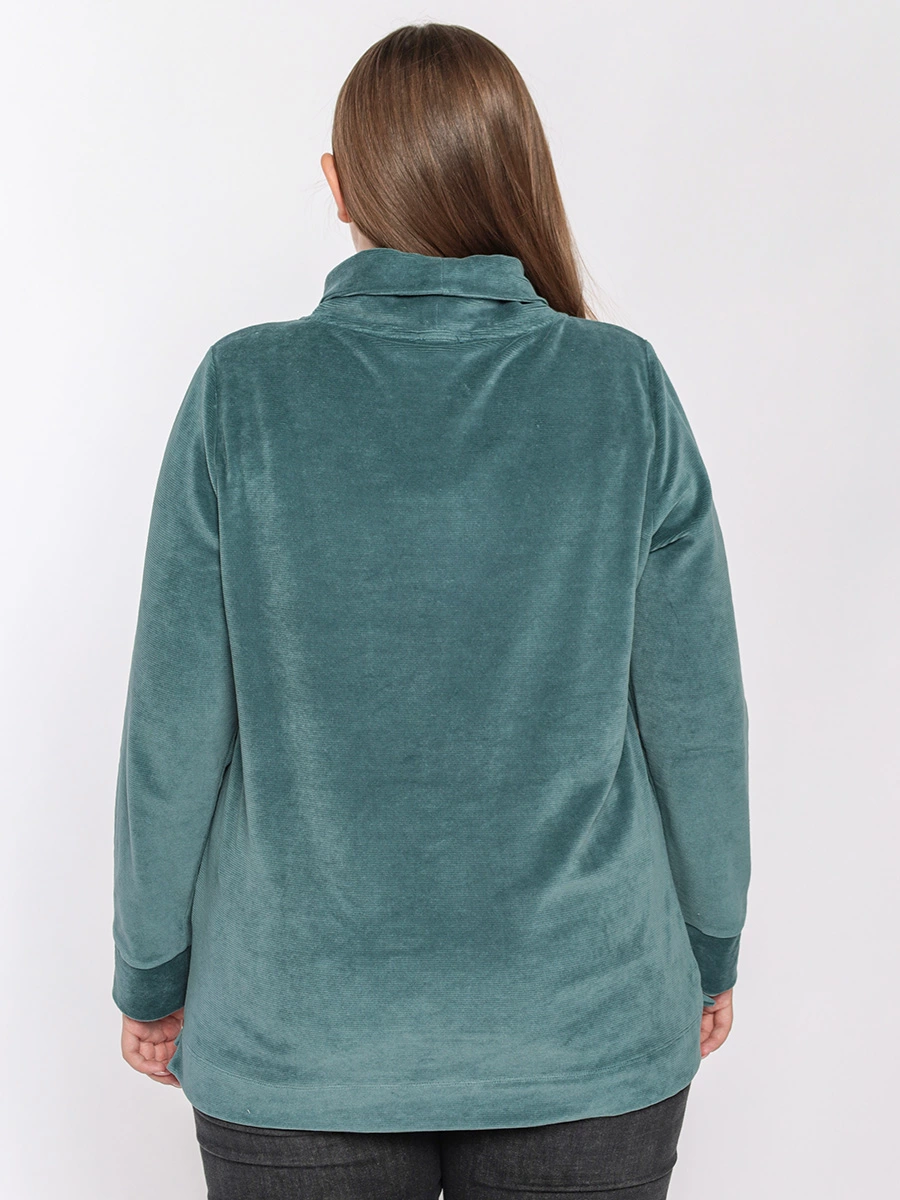 Вельветовый бирюзовый свитшот